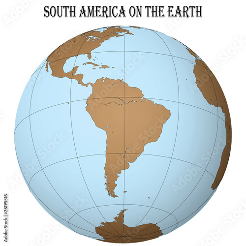 south america on the earth