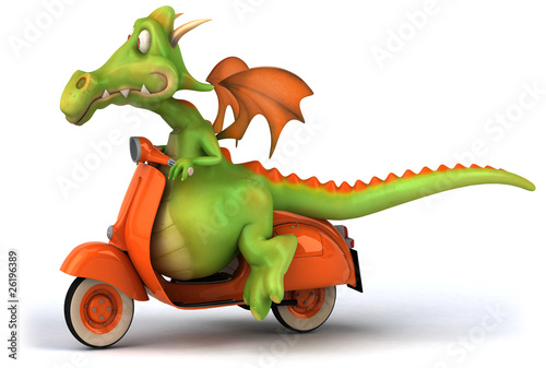 Dragon en scooter
