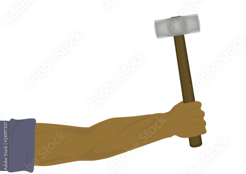 Sledge-hammer in a hand