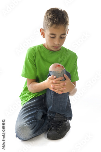 an injured boy