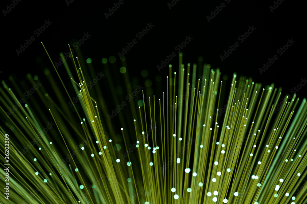 Fiber optics close-up, modern computer communication technology Fiber optics close-up, modern computer communication technology