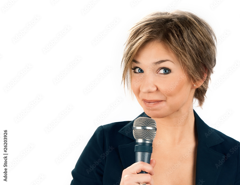 TV Correspondent on white background TV Correspondent on white background