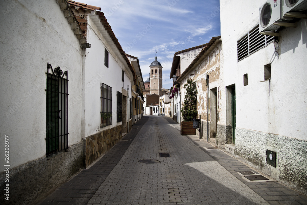Town of white houses, typical Spanish architecture