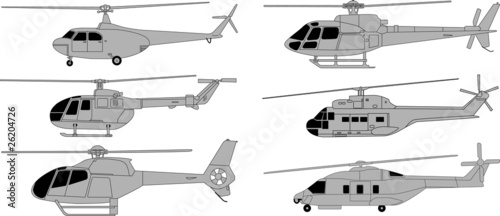 Vector pack of various high detailed helicopters