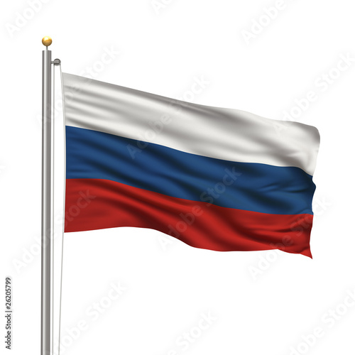 Flag of Russia waving in the wind in front of white background Free Download Flag of Russia waving in the wind in front of white background - GFXLoad