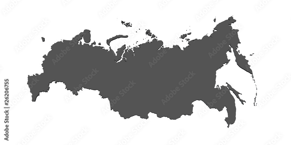 Karte von Russland - freigestellt