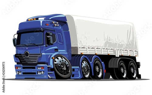 Vector cartoon cargo semi-truck