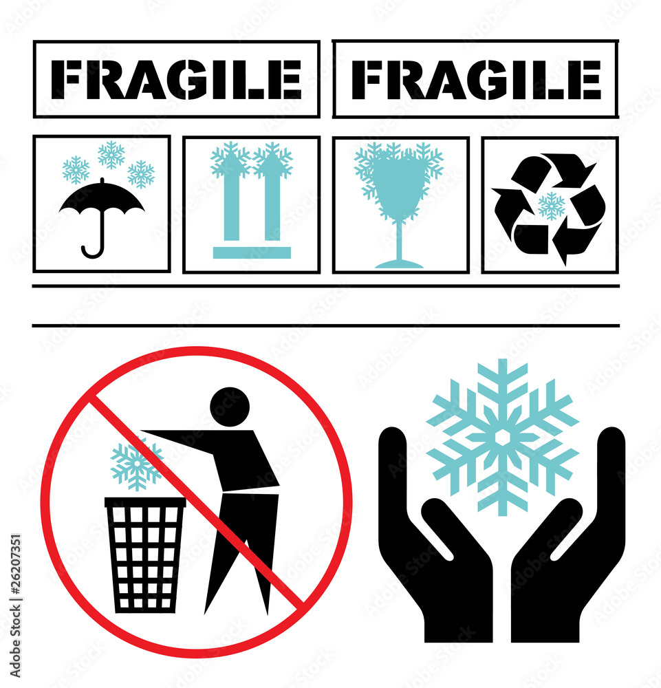 Snowflake fragile set vector background