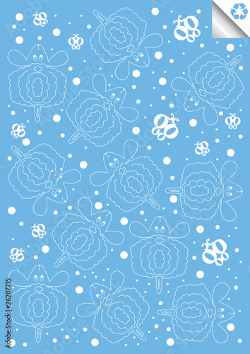 Sheep vector background hand draw cartoon