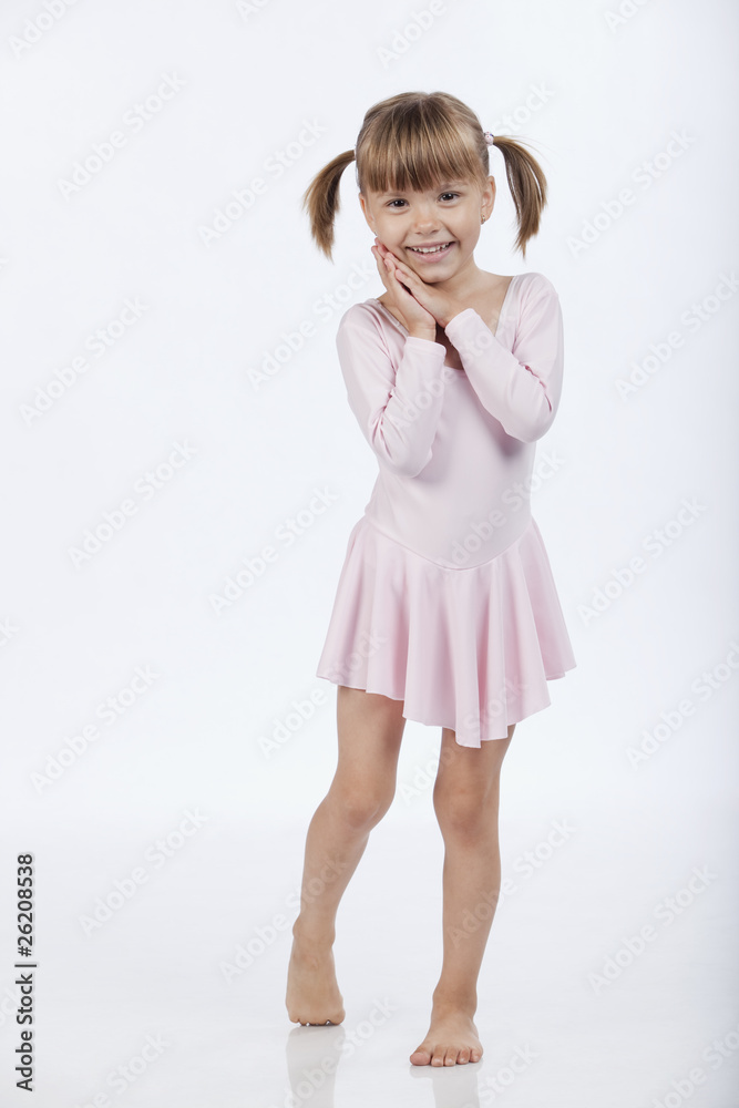 Little girl is happy to get a surprise