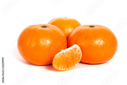 ripe mandarin and half