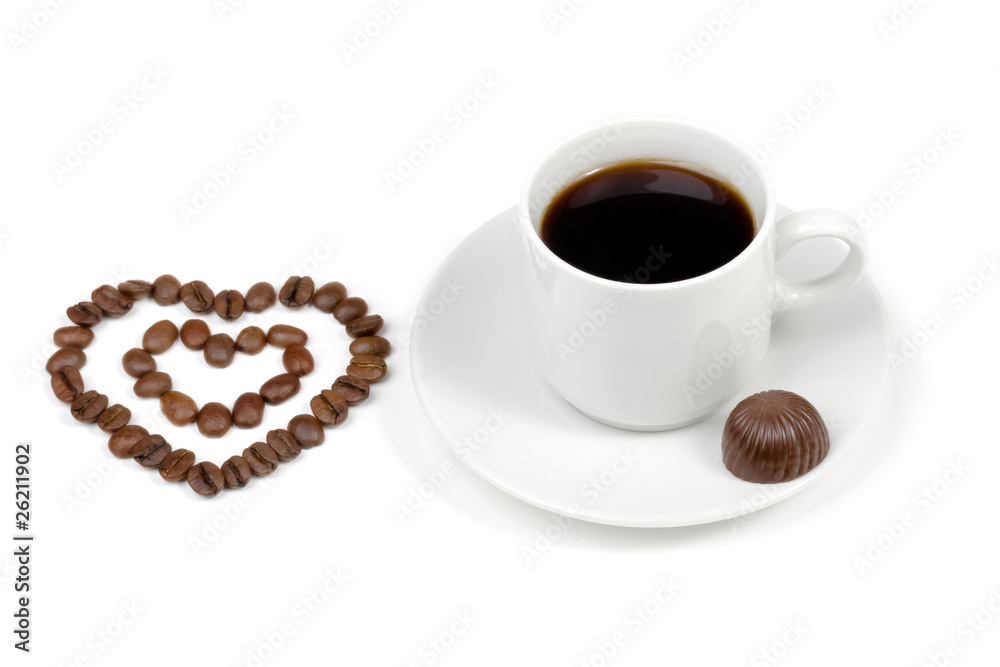 Love coffee. Heart and coffee Love coffee. Heart and coffee