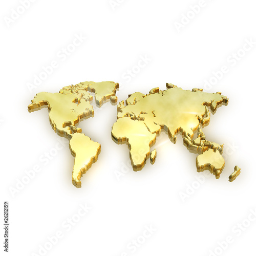 Golden Map - Global Business and success concept