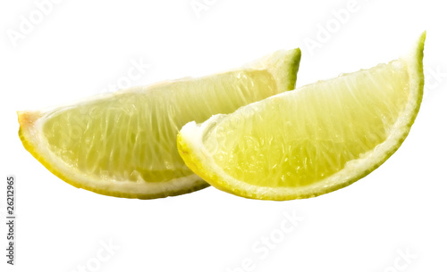 Limes on white background