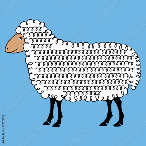 Sheep vector background hand draw cartoon