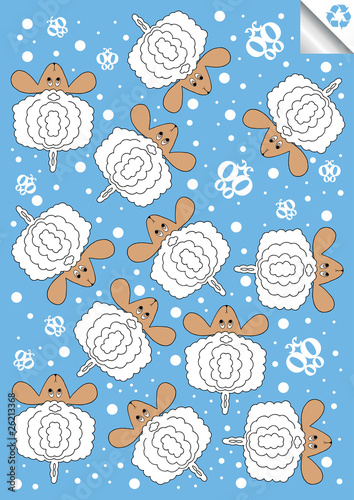 Sheep vector background hand draw cartoon