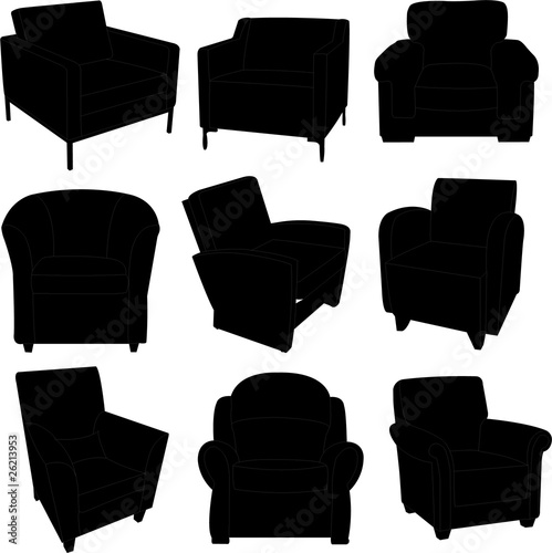 armchairs collection vector