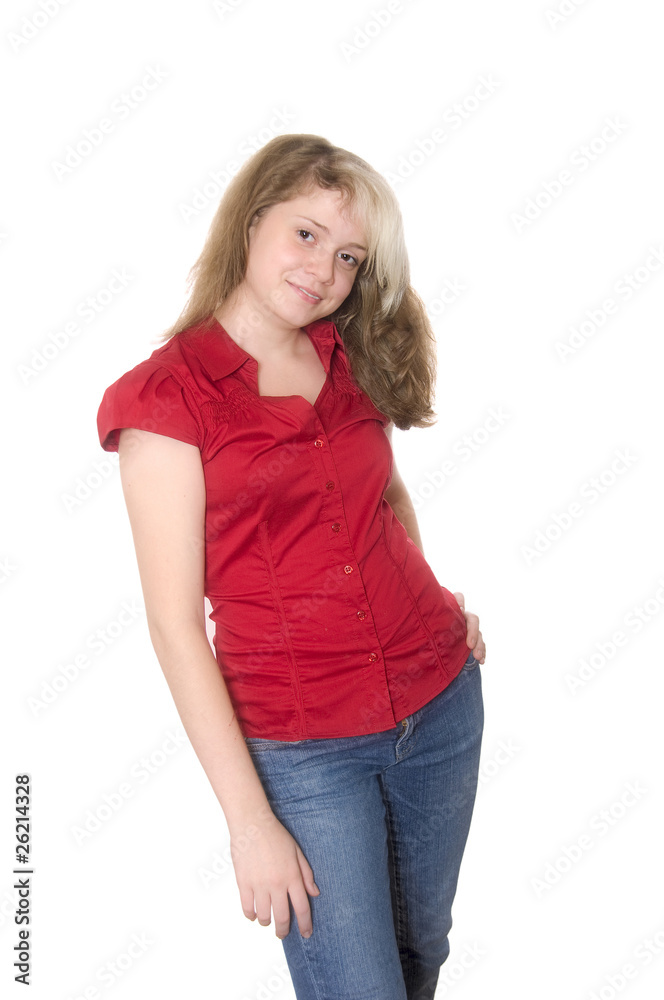Closeup portrait of a beautyfull young girl isolated over white Closeup portrait of a beautyfull young girl isolated over white