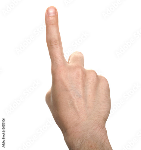 well shaped business man hand count isolated over white. one