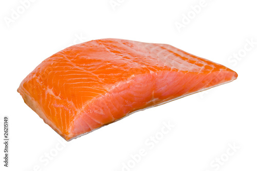Salmon fillets on a white background