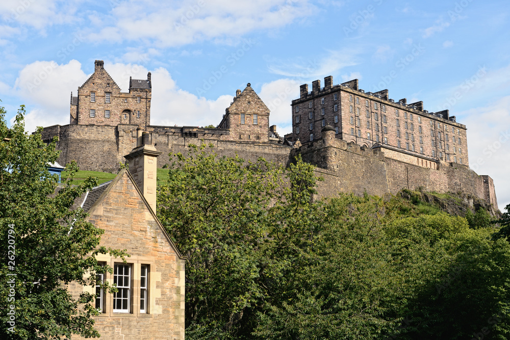 Edinburgh Castle, Scotland, from King's Stables Road. Edinburgh Castle, Scotland, from King's Stables Road.