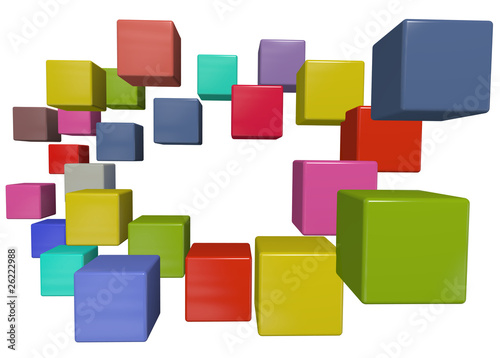 Box border color abstract data cubes