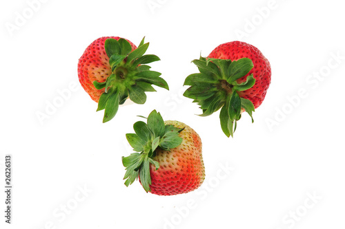 Fototapeta Naklejka Na Ścianę i Meble -  red strawberry on white background