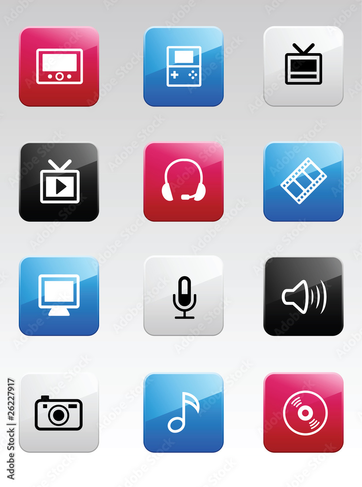 Multimedia color icons Multimedia color icons