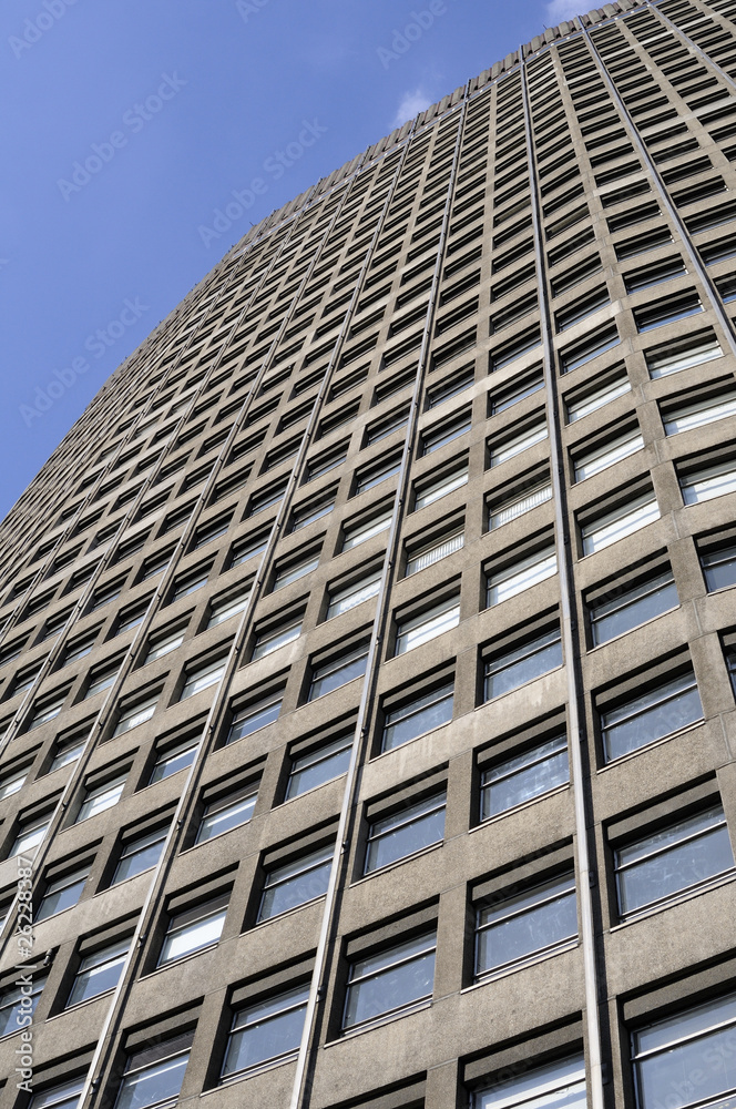 architectural details against blue sky