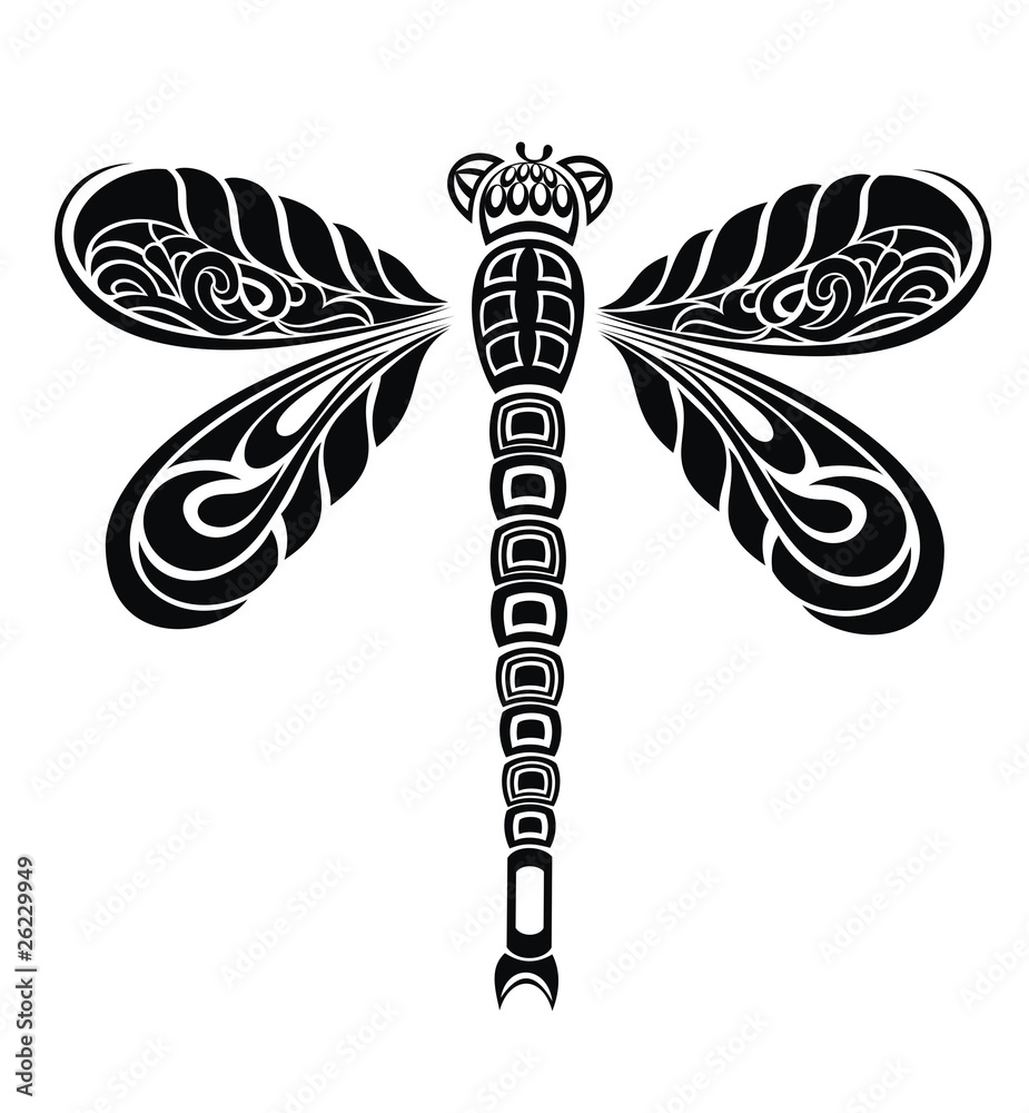 Tattoo design.Dragonfly Stock Vector | Adobe Stock