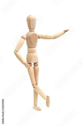 Wooden doll showing product  space to insert text or design