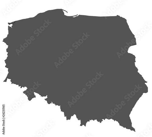 Karte von Polen - freigestellt