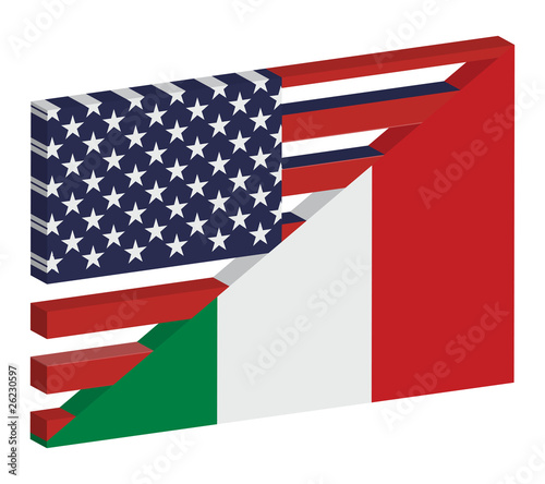 bandiera ita-usa 3d