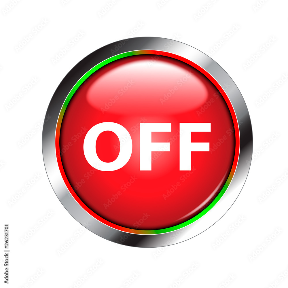 Off red shiny button Off red shiny button