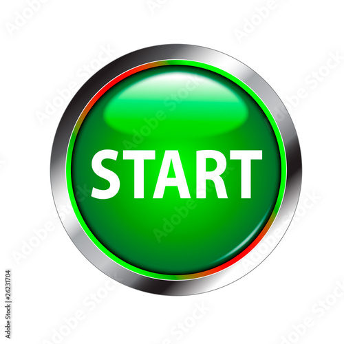 start shiny green button