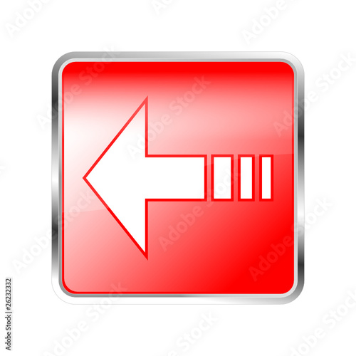 Button Pfeil links rot