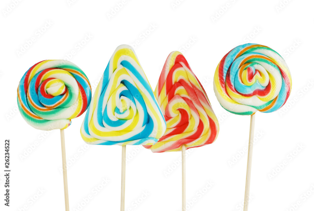 Colourful lollipop isolated on the white background