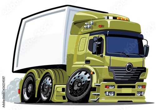 Vector cartoon cargo truck