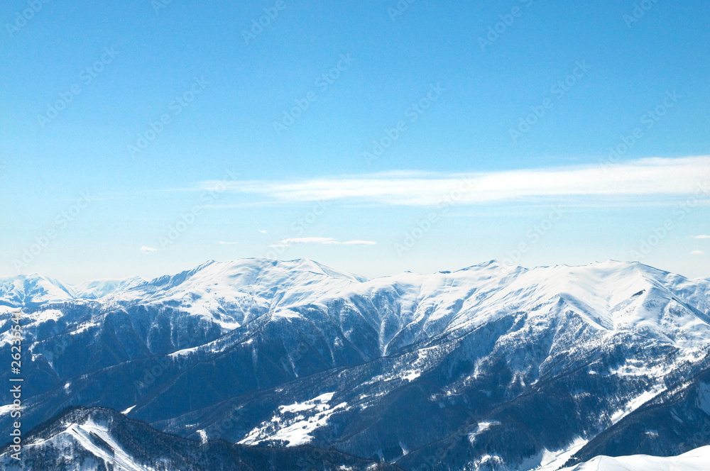 Fototapeta premium High mountains under snow in the winter