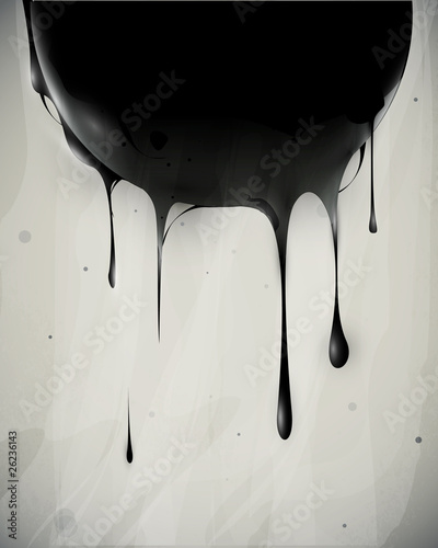 Quadro em tela abstract oil slick flows with drops