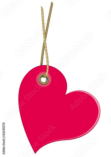 Cuore appeso con spago