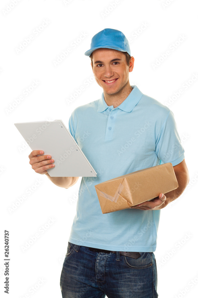 Bote von Botendienst liefert Post Paket Bote von Botendienst liefert Post Paket