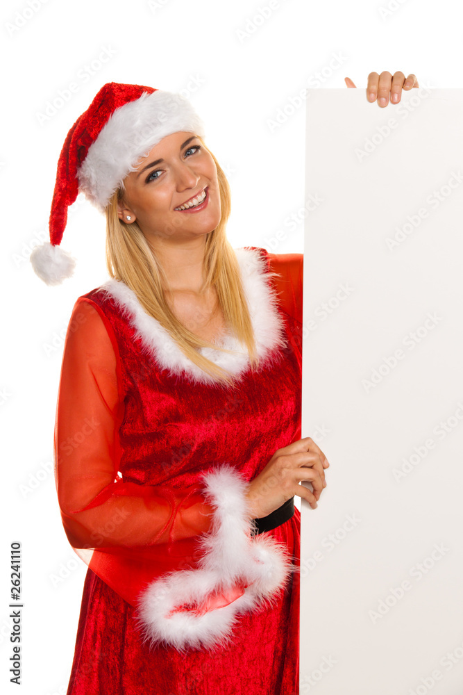 Weihnachtsmann zu Weihnachten mit Tafel für Wünsche Weihnachtsmann zu Weihnachten mit Tafel für Wünsche