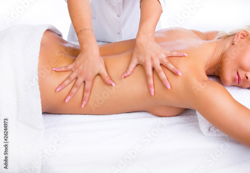 Lady pamper herself with massage