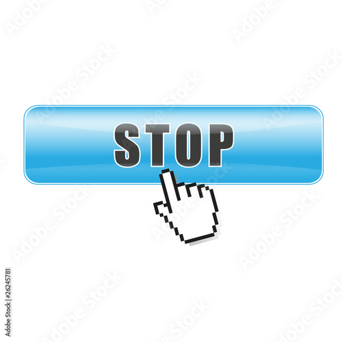 Button Stop blau