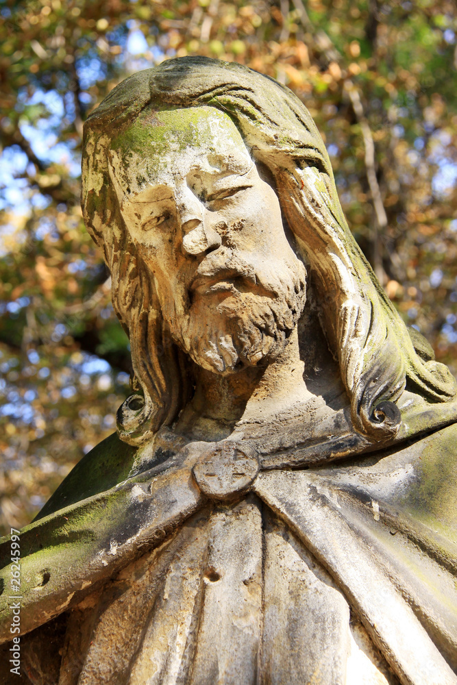 Ancient Jesus on a old Prague Cemetery Ancient Jesus on a old Prague Cemetery