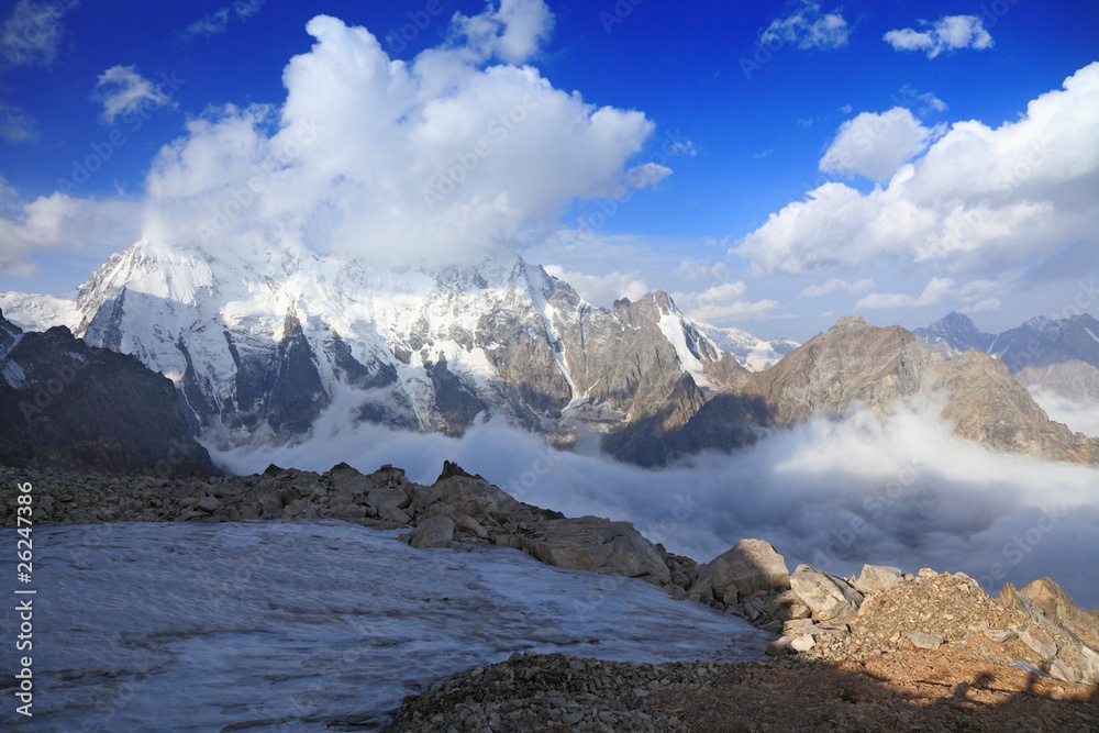 morning in high mountains