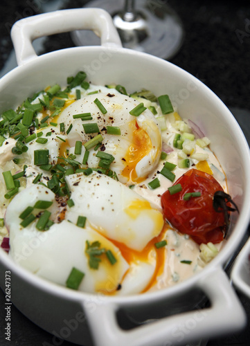 Oeufs mollets au yaourt aux herbes