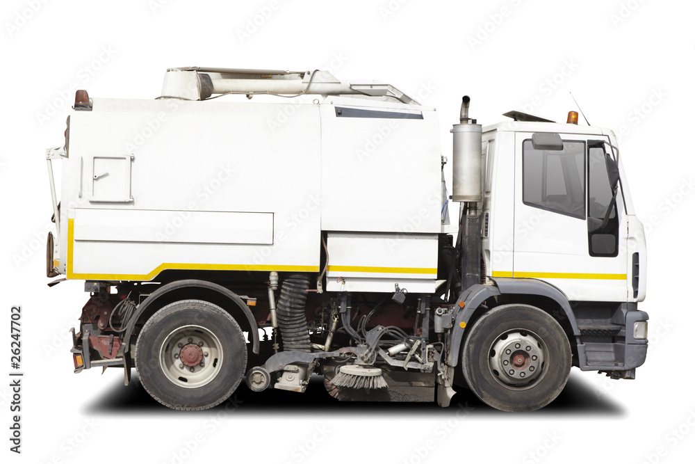street sweeper with clipping path street sweeper with clipping path