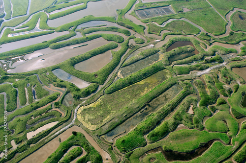 Vue aérienne des marais Breton de Bourgneuf-en-Retz photo